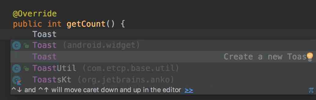 android-studio-live-templates-toast